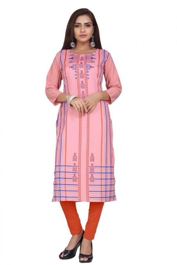 Crepe 5 Fancy Crepe Printed Kurti Catalogue